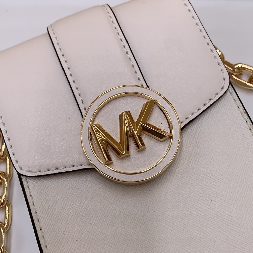 MICHAEL KORS Carmen NS Small Phone Crossbody Bag Optic White color - Picture 15 of 16
